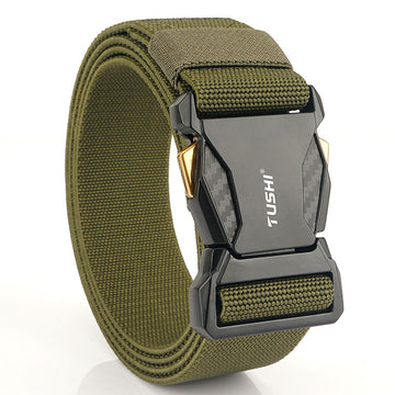Men's Tactical Quick Release Buckle Stretch Nylon Braided Belt